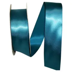 JAM Paper 1.5" x 50yd. Single Face Satin Ribbon Teal