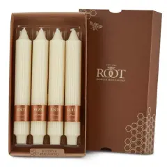 Root Candles 9" Unscented Grecian Collenette Taper Candles, 4ct. Ivory