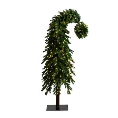 7ft. Pre-Lit Green Santa&rsquo;s Hat Artificial Christmas Tree, Clear LED Lights