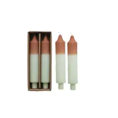 Hello Honey&reg; 8" Camel & White Unscented Pleated Taper Candles, 2ct.
