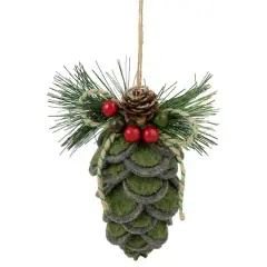 6" Pinecone Fabric Christmas Ornament
