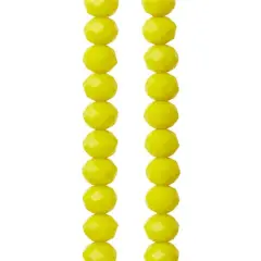 Yellow Glass Faceted Rondel Beads, 7mm by Bead Landing&trade;