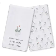 Super Woman, Super Mom, Super Tired Tea Towel Set