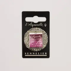 Sennelier French Artists' Watercolor Paint, Half Pan 680 Permanent Magenta