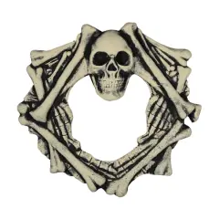 18" Skull Head & Bones Halloween Wreath