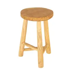 Hello Honey&reg; Natural Bleached Teakwood Round Stool
