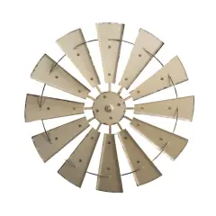 Glitzhome&reg; 28.5" Beige Metal Wind Spinner Wall D&eacute;cor