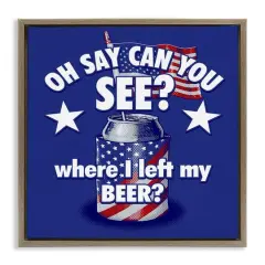 Stupell Industries Funny Patriotic Beer Floater Framed Art Brown
