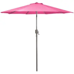 9ft. Outdoor Patio Market Umbrella with Hand Crank & Tilt Pink/Brown