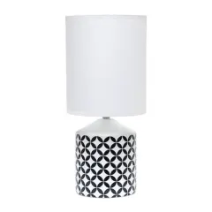 Simple Designs 18.5" Fresh Prints Table Lamp Black and White Coin