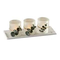 Kate Aspen 4 Piece Frosted Votive & Tray Set