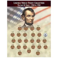 The Last 25 Years of Lincoln Wheat Penny Collection (1934-1958)