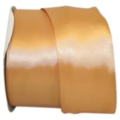 JAM Paper 2.5'' x 50yd. Double Face Satin Ribbon Old Gold