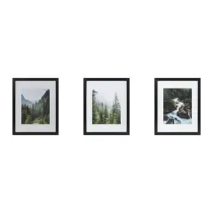 3 Pack Gallery&trade; 8" x 10" Black Frame with Mat by Studio D&eacute;cor&reg;