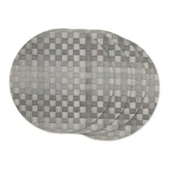 DII&reg; Reversible Round Basket Weave Woven Placemats, 4ct. Gray