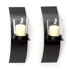 8" Mod-Art Candle Wall Sconce, 2ct.