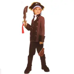 Large Brown & Gold Pirate Boy's Costume