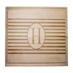 Stripe Monogram Maple Cutting Board H