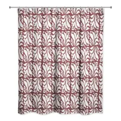 Foliage Shower Curtain Maroon