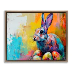 Stupell Industries Easter Joy Abstract Floater Framed Art Brown