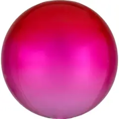 Orbz&reg; 16" Round Matte Balloon Ombre Red and Pink
