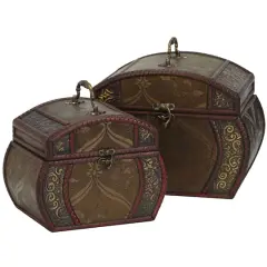 Brown Decorative Chests Set