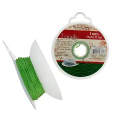 John Bead Lovely Knots 1mm Asian Knotting Cord with Bobbin, 50yd. Olive