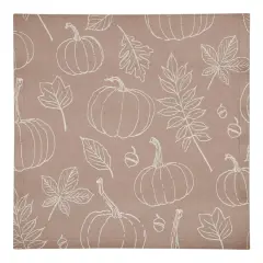 Dusty Rose Fall Pattern Cotton Twill Napkin