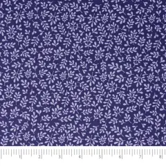 SINGER Purple Leaves Cotton Fabric