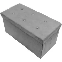 Sorbus 30" Faux Suede Storage Bench Gray