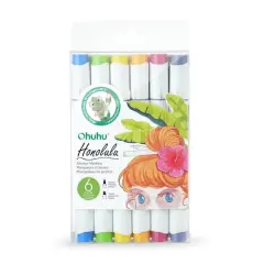Ohuhu&reg; Honolulu Dual Tip Primary Alcohol Markers, 6ct. 