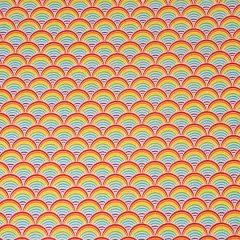 SINGER Rainbow Geo Scallops Cotton Fabric