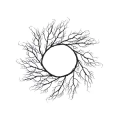 23" Pre-Lit Halloween Black Wreath