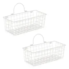 DII&reg; Small Wire Wall Baskets, 2ct. Antique White