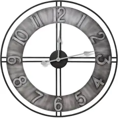 Sorbus&reg; 24" Gray Metal Wall Clock