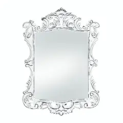 Regal White Distressed Wall Mirror