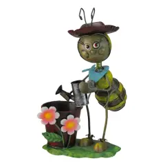 13.5" Vintage Bee With Watering Can Spring Outdoor Planter
