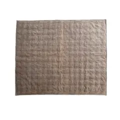 Hello Honey&reg; Taupe Cotton Velvet Quilted Throw