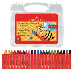 Faber-Castell 24 Color Brilliant Beeswax Crayons in Storage Case