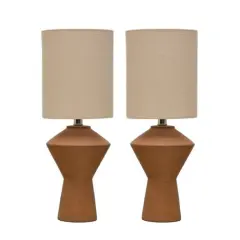 Hello Honey&reg; Modern Sculptural Terracotta Table Lamps, 2ct.