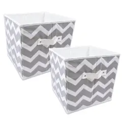 DII&reg; 13" Gray Chevron Square Non-Woven Fabric Cubes, 2ct.
