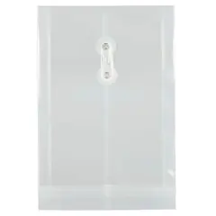 JAM Paper 6.25" x 9.25" Button & String Tie Closure Plastic Envelopes, 12ct. Clear