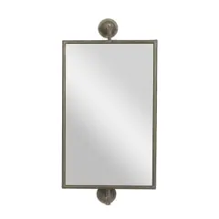 28" Rectangle Wood Wall Mirror Black