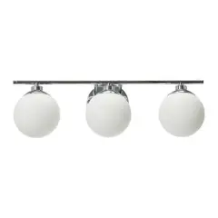Hello Honey&reg; Robert Stevenson Lighting Lorne Metal & Frosted Glass 3-Light Vanity Chrome