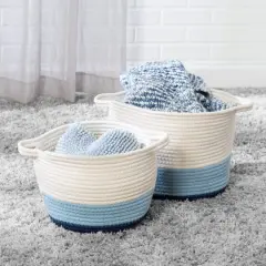 Honey Can Do Blue Ombr&eacute; Nesting Cotton Rope Storage Basket Set