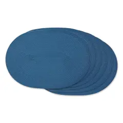 DII&reg; Oval Plastic Woven Placemats, 6ct. Nautical Blue
