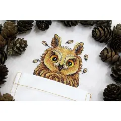 MP Studia Curious Owl Cross Stitch on Clothes Kit