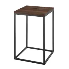 Walker Edison Modern Square Side Table Dark Walnut