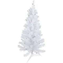 3ft. Pre-Lit White Pine Artificial Christmas Tree, Green Lights