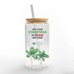 16oz. A Warm Christmas Glass Can Tumbler